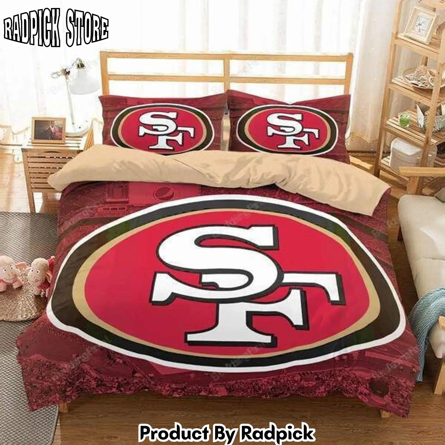 Radpick 3d san francisco 49ers duvet cover bedding set rp3278943
